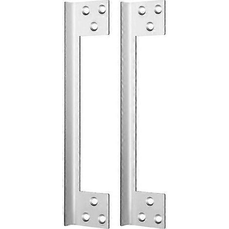 Lot de 2 plaques de protection pour loquet de porte à ouverture extérieure, protection de loquet en forme de L, 18 cm (7 pouces). (1/5)
