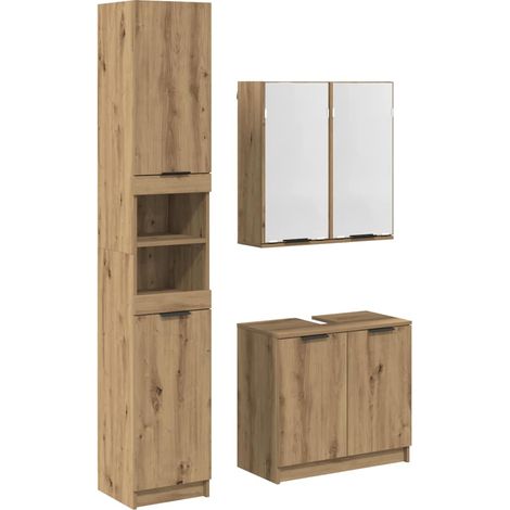 Maison Exclusive - Juego de Muebles de Baño con estante 3 pcs Rob
