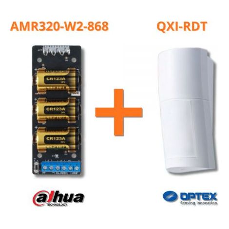 Optex sensore esterno doppia tecnologia wireless antifurto + Modulo Dahua ARM320-W2-868 - QXI-RDT