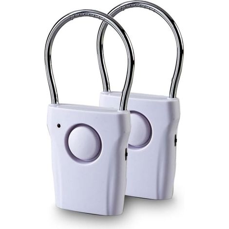 Juego de 2 alarmas electrónicas para manijas de puertas y ventanas con timbre de 120 dB y sensor táctil，color blanco (pilas no incluidas)，blanco (1/5)