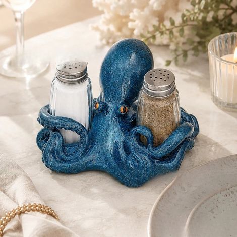 Salz- und Pfefferstreuerhalter mit Küstentiermotiv – Oktopus