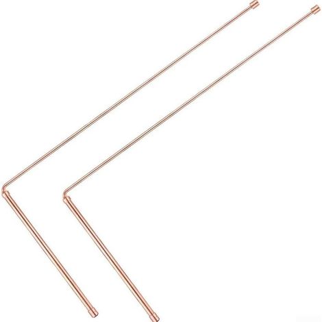Tiges de divination pour cuivre massif pour localiser les objets perdus et les sources d'eau – Équipement de détection de métaux de travail énergétique Recherche spirituelle 11,4 x 30,5 cm (1/5)