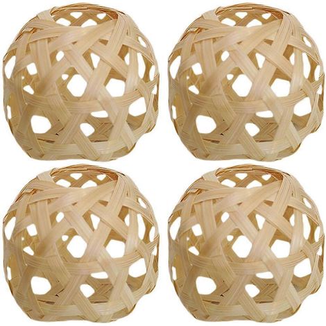 Lot de 4 abat-jour décoratifs pour lampadaire, lustre, lampe de table, en osier.-6X5CM