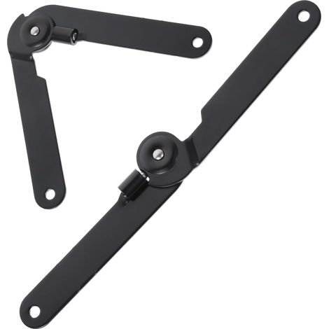 Set di 2 cerniere di supporto pieghevoli a 180 gradi (nere) - Cerniera di bloccaggio resistente, pieghevole e girevole (1/5)