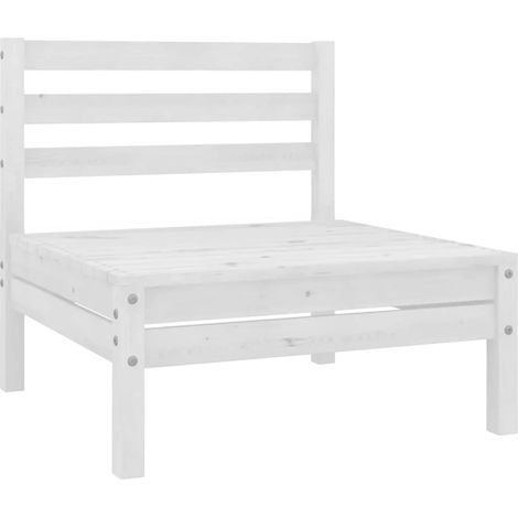 Maison Exclusive - Garten-Mittelsofas 2 Stk. Weiß Kiefer Massivho