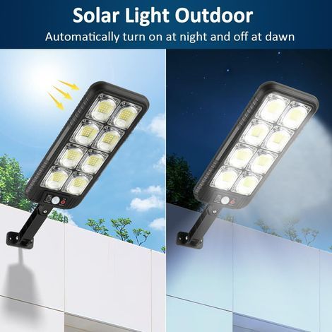Lampe solaire à LED extérieure, 200 LED lampadaire solaire extérieure avec détecteur de mouvement, IP65 étanche 3 modes puissant projecteur solaire extérieure lumiere spot pour jardin (1/4)