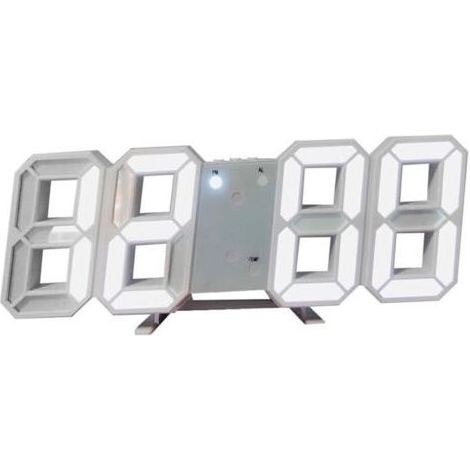 Horloge Murale Numérique à LED 3D, Horloge Digitale Réveils LED Horloge Lumineuse Dimmable Horloge de Bureau Réveil Horloge de Decoration pour Cuisine Bureau Salon Chambre (1/4)