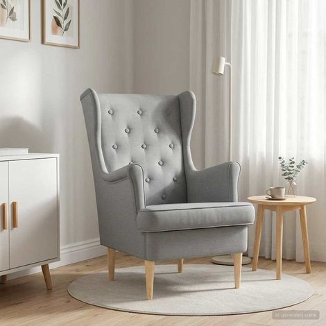 vidaXL Poltrona Grigio Chiaro Tessuto
