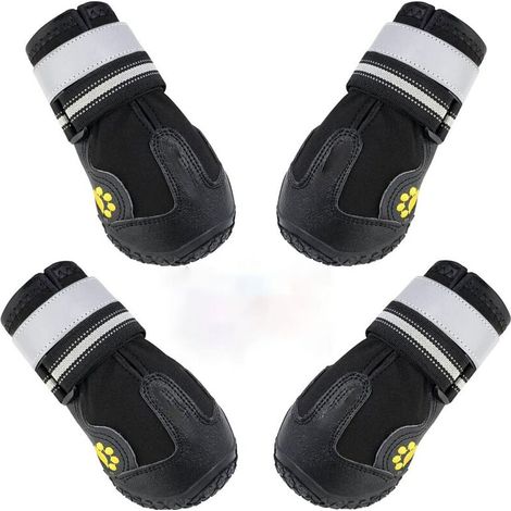 Chaussures pour chiots, imperméables, 16x16x7 cm, noires (1/5)