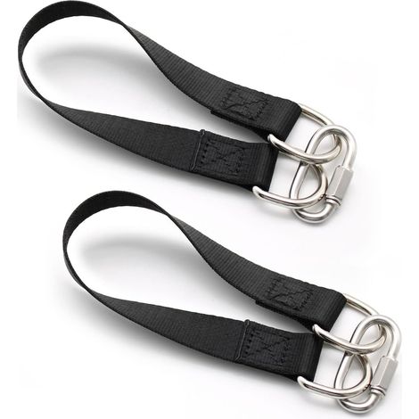 Lot de 2 Pièces Sangle Balancoire, 30 cm Sangles Lourde Suspension, Kit de Suspension avec 2 Mousquetons D-Ring, pour Le Camping, Le Patio, Les Hamacs et Les Balanoires (1/5)