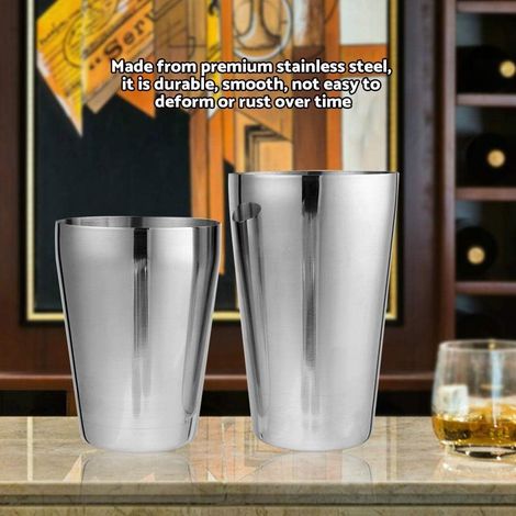Set di shaker per cocktail Boston in acciaio inossidabile, utensili da bar e da vino, cocktail fai da te a casa, regalo di Natale perfetto per gli amanti dei cocktail (600/450 ml)