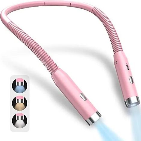 Lampe de lecture à tour de cou (rose), portable et rechargeable par USB, lampe de lecture LED (1/5)