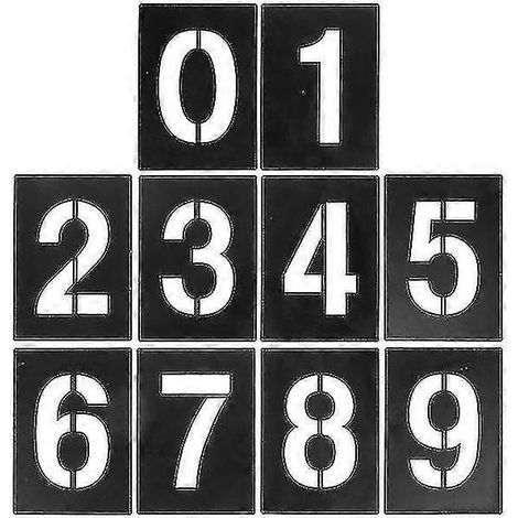 1 jeu de pochoirs de chiffres 0 à 9 pour peindre sur bois (1/5)