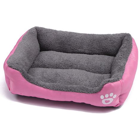 Lit pour chien/chien, lavable et moelleux, rose, taille S (1/4)