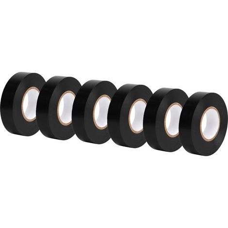 Isolierbandrollen, 1,9 cm x 20 m, ideal für Haushalt, Reparaturen, Kfz-Anwendungen und -Geräte, 6 Stück, 1 Packung, schwarz (1/4)