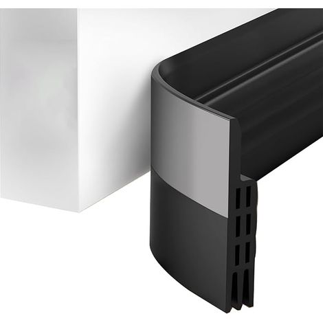 Burlete aislante inferior para puerta 2 x 100 cm, negro, antitiro y sellador de silicona suave para puerta, aislamiento del frío, ruido y humedad (1/5)