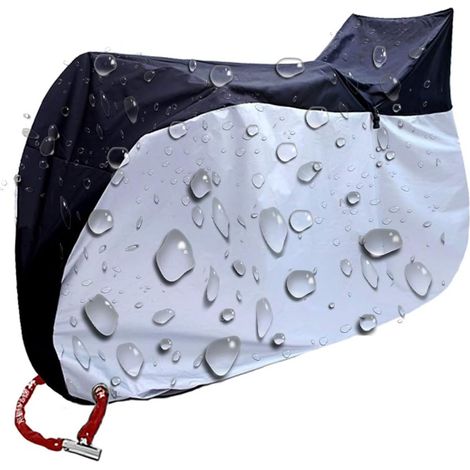 Funda protectora impermeable y ligera de nailon 190T para bicicletas de montaña universales (bicicleta para madre e hijo, color negro y plateado). (1/5)