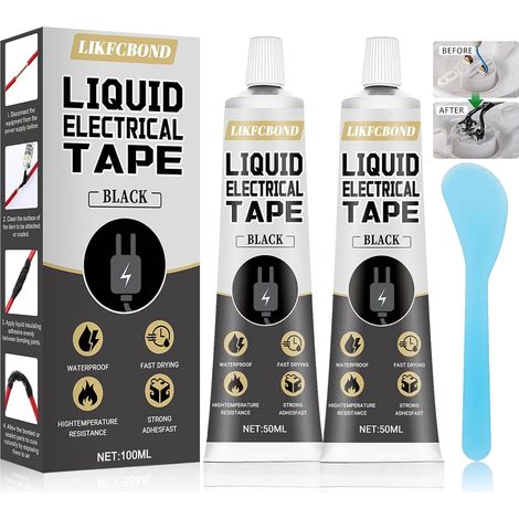 Liquid Insulating Glue, 2 Pieces 50ML Black Liquid Rubber Insulation Coating for Cables, Quick Drying and Waterproof, Suitable for All Types of Cables and Electrical (1/5)