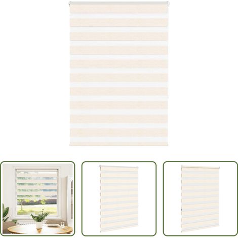 vidaXL Marmorbeige -  Doppelrollo Marmorbeige 100x150 cm Stoffbreite 95,9 cm Polyester (1/5)