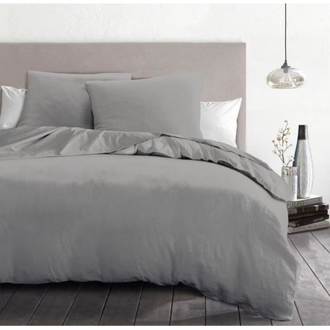 home-linge-passion Completo Copripiumino Moderno Grigio Chiaro 240x260 cm (1/3)