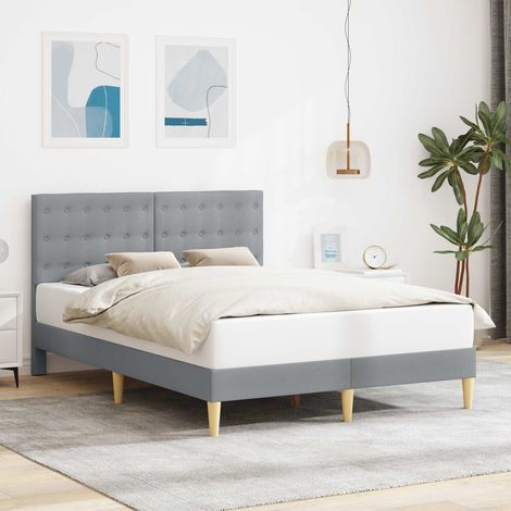Cadre de lit avec tête de lit Gris clair 160 x 200 cm Tissu (1/5)