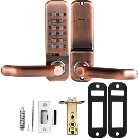 Keypad lock, fireproof and moisture-resistant mechanical lock for wooden and aluminum doors (1/5)