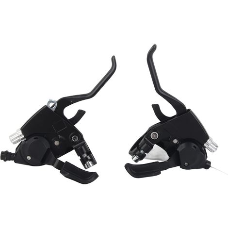 Paar EF51 24-Gang Brems- und Schalthebel für Fahrräder, Satz linker und rechter Bremshebel für Mountainbikes aus Aluminiumlegierung, schwarz. (1/5)