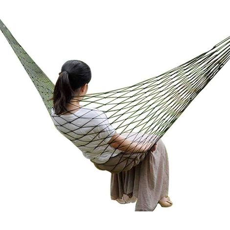 Netzhängematte, Outdoor-Nylon-Netzhängematte, bequeme Hängematte zum Campen, tragende Konstruktion, Netzhängematte für Outdoor-Camping (1/5)