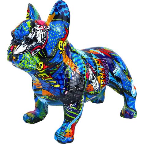 Pop-Art-Bulldoggen-Dekofigur für Zuhause und Büro – ideal als Geschenk, moderne Dekoration und Sammlerstück
