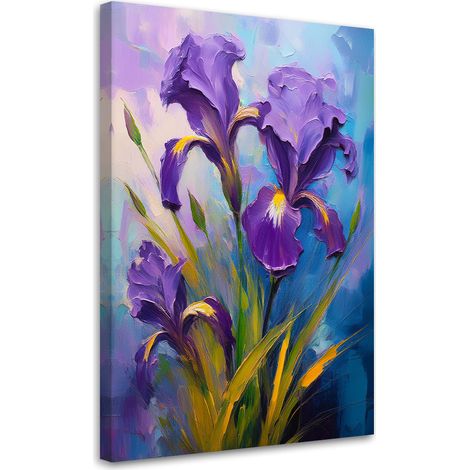 Tableau déco Fleur d'iris aquarelle 40x60 (1/5)