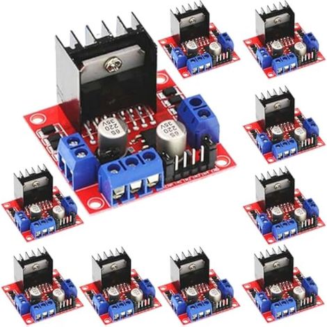 Carte de commande de moteur L298N, module de moteur pas à pas CC à double pont en H pour Arduino (1/5)