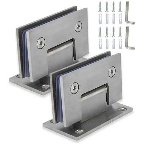 2 Pièces Charnières De Porte De Douche En Verre, Pince De Porte De Salle De Bain En Acier, Charniere Porte Lourde, Charnières De Douche à 90, 8 à 12 Mm Pince De Porte En Verre De Douche (1/5)