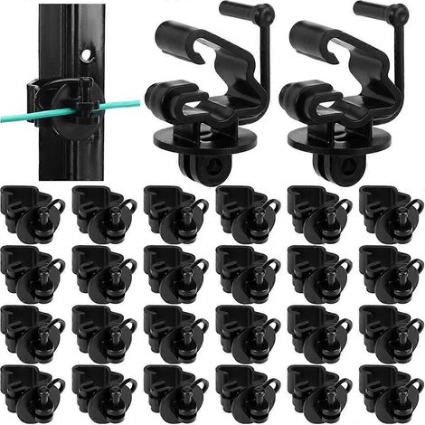 25 Stück Z-Pin-Lock T-Pfosten-Isolatoren, schwarz