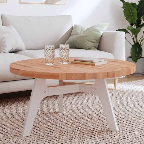 Tischplatte Ø90x4 cm Rund Massivholz Buche