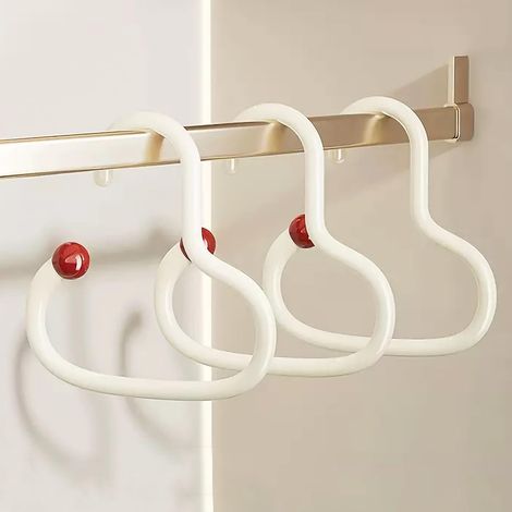 Ensemble de 3 cintres pour soutien-gorge, débardeur, chapeau, foulard, etc., en plastique épais. 3 crochets blancs en forme de cœur. Gain de place. (Style 3) (1/5)