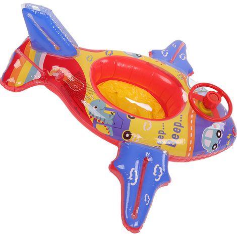 Aufblasbares Luftschiff-Schwimmfloß, multifunktionales Schwimmfloß mit Steuerrad für Kinder von 1-5 Jahren (1/5)