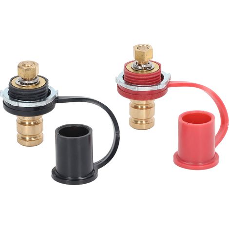 20-mm-Ladeanschluss, Schraubverschluss für Auto-, Wohnmobil- und LKW-Batterie, schwarz-rotes Anschlussset, Verteileranschluss, Batterieladegerät. (1/5)