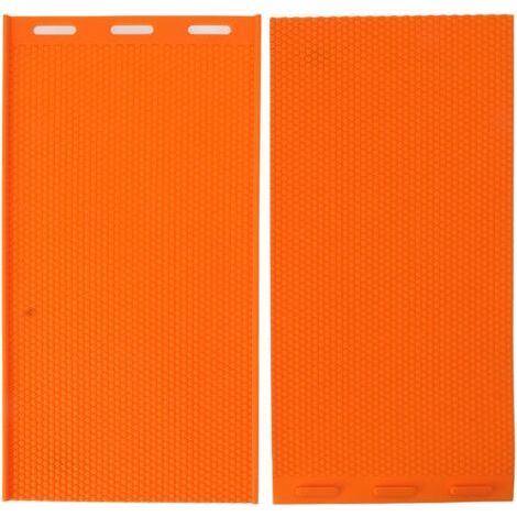 Moule à cire d'abeille en Silicone, 5.4mm, 2 feuilles, fond de teint, presse, gaufreur, feuilles en nid d'abeille, moule, fournitures pour l'élevage des abeilles, Orange (1/5)