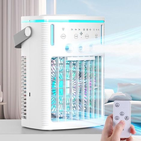 Distributore d'acqua portatile 4 in 1 da 1000 ml con corrente alternata, telecomando, 3 velocità, luce notturna a LED e timer da 2 a 8 ore. (1/5)