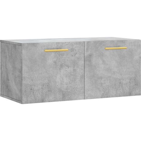Maison Exclusive - Mobile a Parete Grigio Cemento 80x36,5x35 cm Legno Multistrato