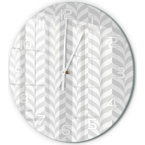 Horloge Murale Ronde Décoration Maison Verre Trempé Style Contemporain Arrière-plan géométrique fi 60 cm (1/5)