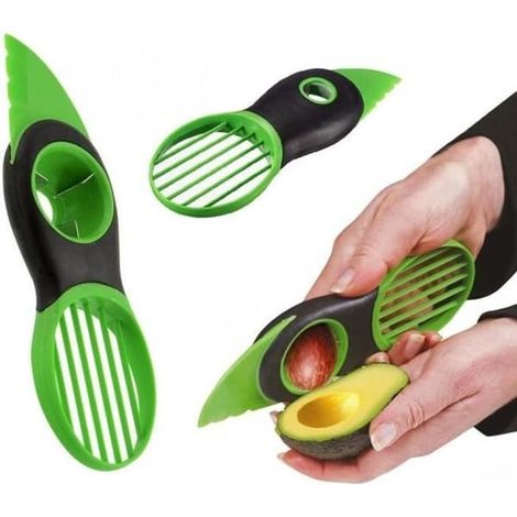 Coupe à avocat 3 en 1 - Sans marque - Vert - Moderne - Sans noyau - Trancheuse (1/4)