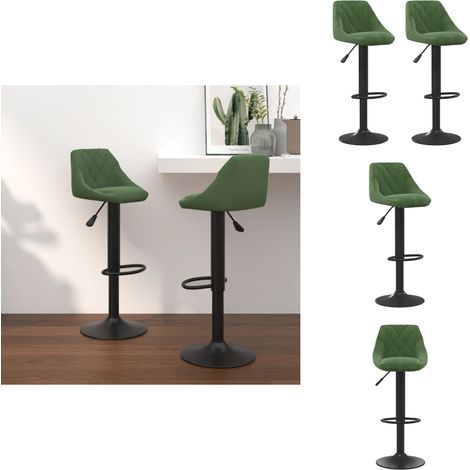 Tabourets de bar lot de 2 vert foncé velours - Tabouret De Bar - Chaise De Comptoir - Tabouret De Cuisine - Fauteuil De Bar - Meubles De Salon (1/5)