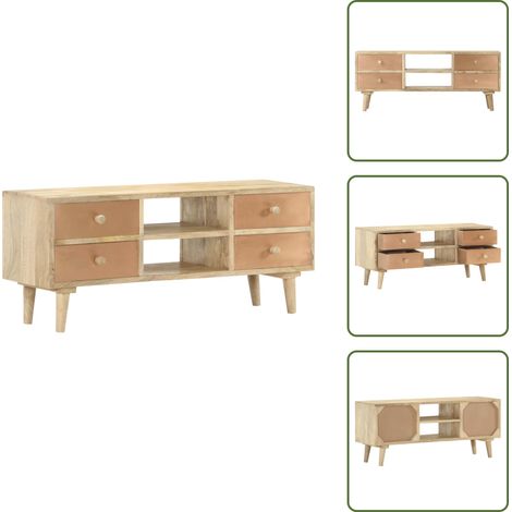 TV-Schrank 110×30×45 cm Mango Massivholz - TV Schrank - Holzmöbel - Mangoholz - Rustikal - Wohnzimmerschränke