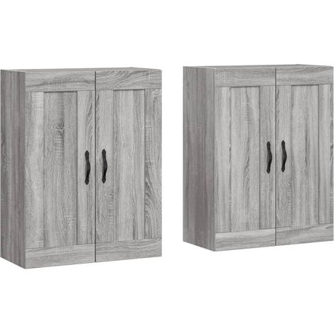 Maison Exclusive - Armadietti a Parete 2 pz Grigio Sonoma in Legno Multistrato