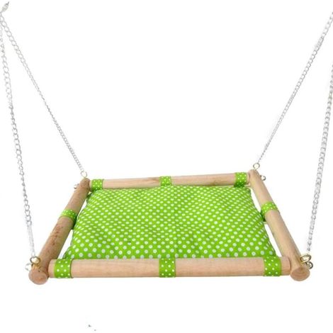 Hammock for Hamster/Mouse Guinea Pig Bed Hedgehog House Cushion Bedding Toy Cage Accessories Wooden Detachable Frame for Pet (1/5)
