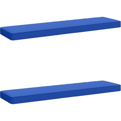 2-teilige Bankkissen VUGHT 2 stk. 100 % Polyester Königsblau vidaXL