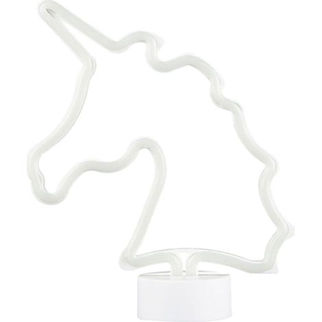 Lampe Décorative Forme Licorne - Lumière LED à Effet Tunnel Infini - Décoration Murale ou sur Étagère - Alimentation 4,5 V - Dimensions 28,5 x 24,5 x 8,5 cm (1/5)