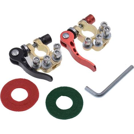 Piece Battery Terminal Connector Battery Terminal Car Battery Terminal Battery Terminals Quick Clip 4-Way Copper Plate Suitable for Boat, Car (1/4)