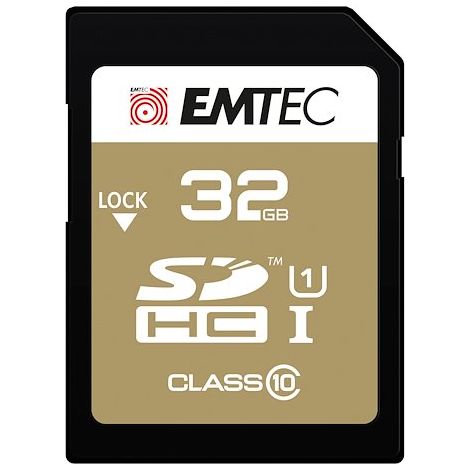 EMTEC SDHC 32Go Emtec CL10 Gold+ UHS-I 85MB/s - Sous blister (ECMSD32GHC10GP) (1/2)